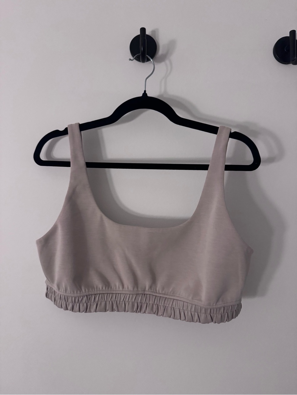 lululemon athletica Scoop-Neck Ruffled Hem Crop Tank - nude/tan/beige